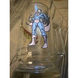 Superman Mug Glass Man of Steel Breaking Chains DC Comics 1978